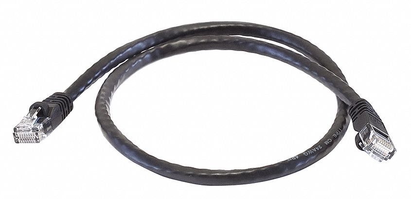 M3396 Patch Cord Cat 6 Booted Black 2.0 ft.