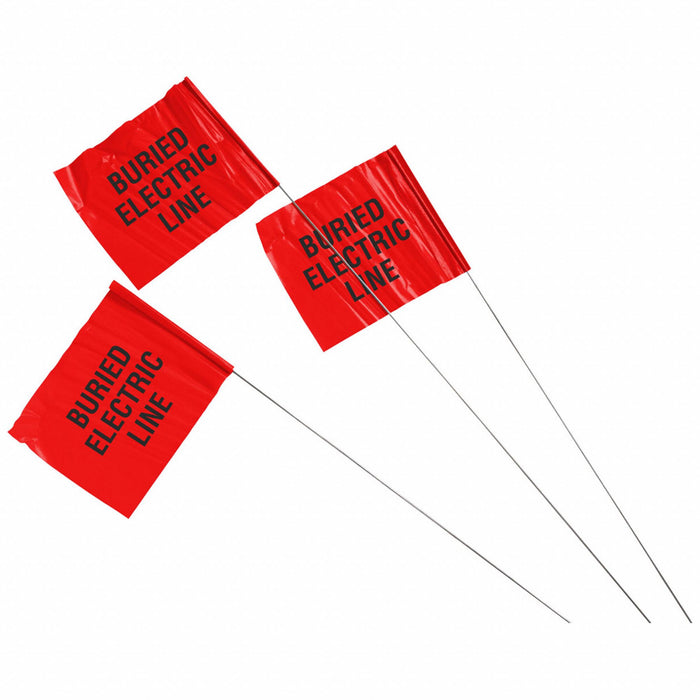 MarkingFlag Black/Red Plastic 4inH PK100