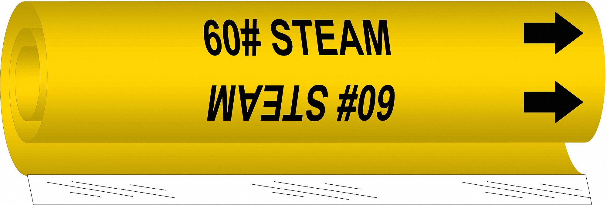 Pipe Marker 60# Steam 26 in H 12 in W