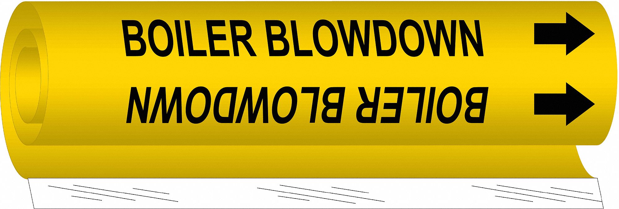 Pipe Marker Boiler Blowdown 5in H 8in W