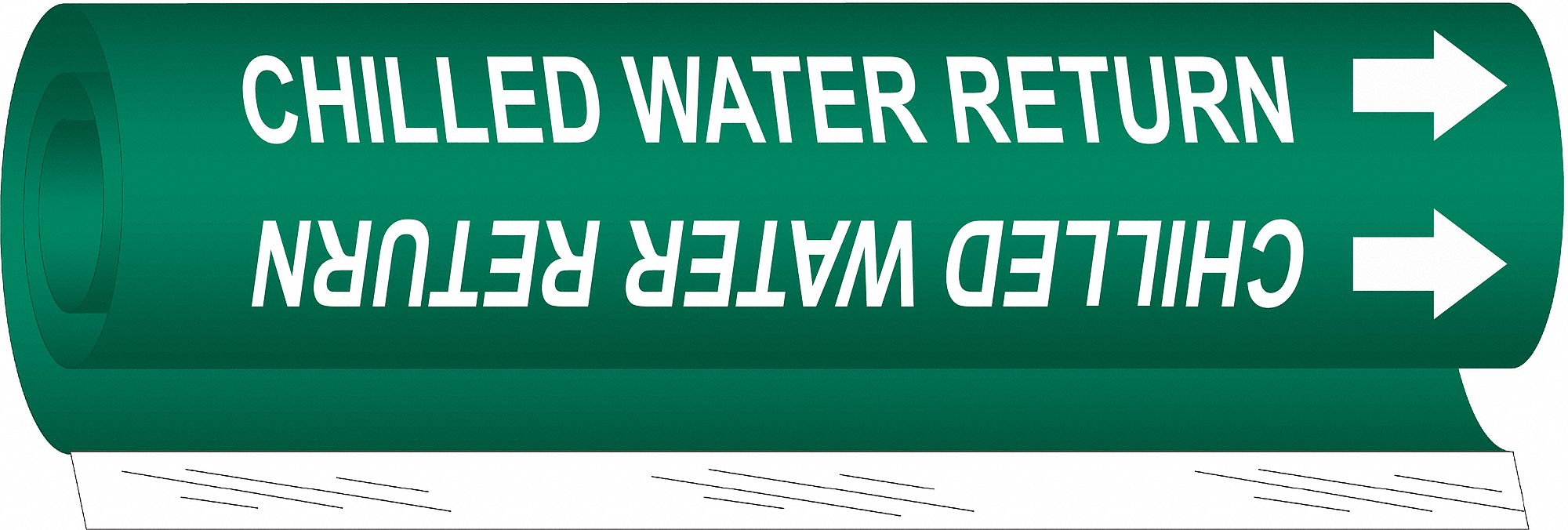 Pipe Mrkr Chilld Water Retrn 5in H 8in W