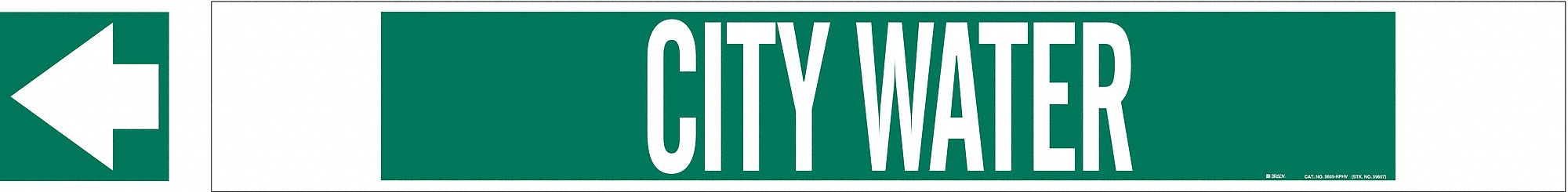 Pipe Marker City Water 4 in H 24 in W