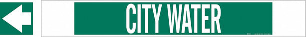 Pipe Marker City Water 4 in H 24 in W