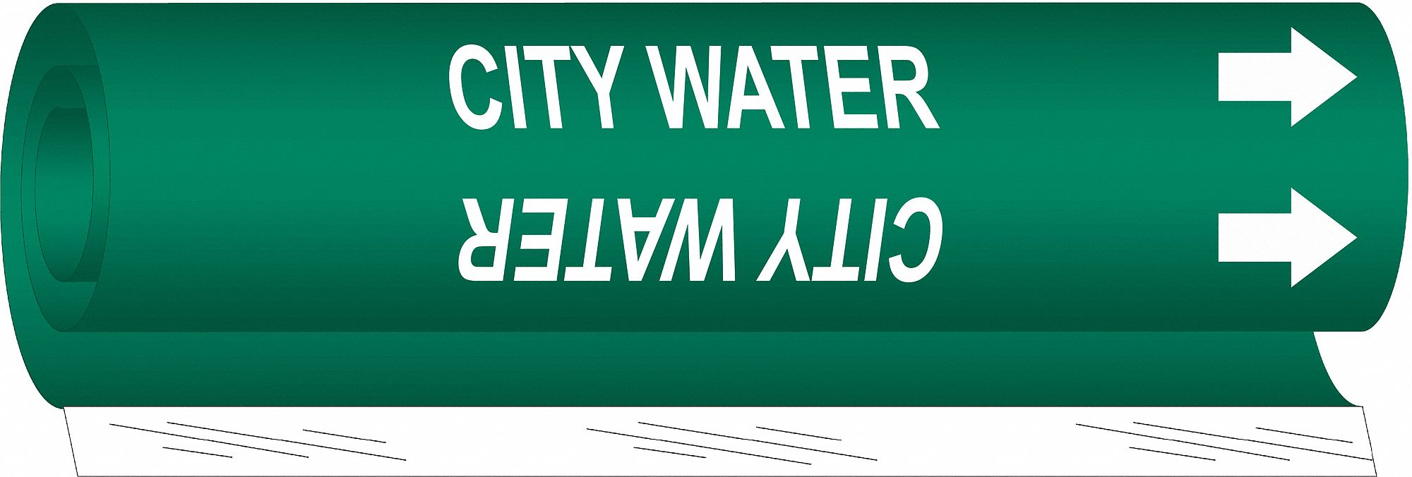 Pipe Marker City Water 5 in H 8 in W