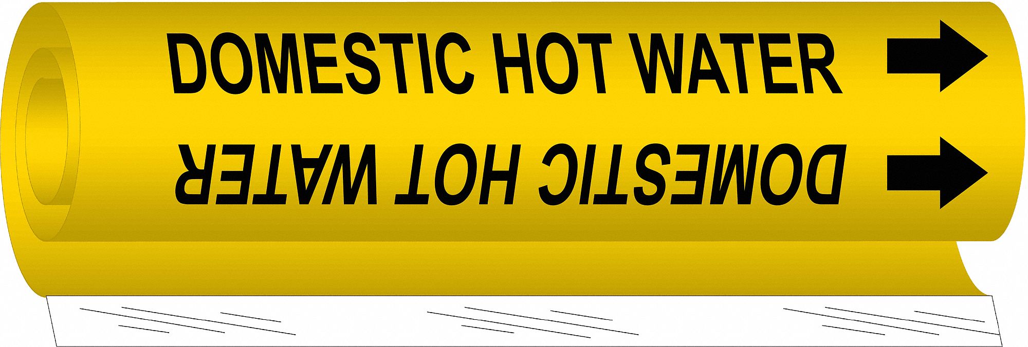 Pipe Mrkr Domestic Hot Water 9in H 8in W