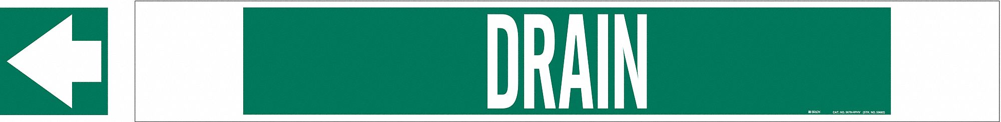 Pipe Marker Drain 4 in H 24 in W