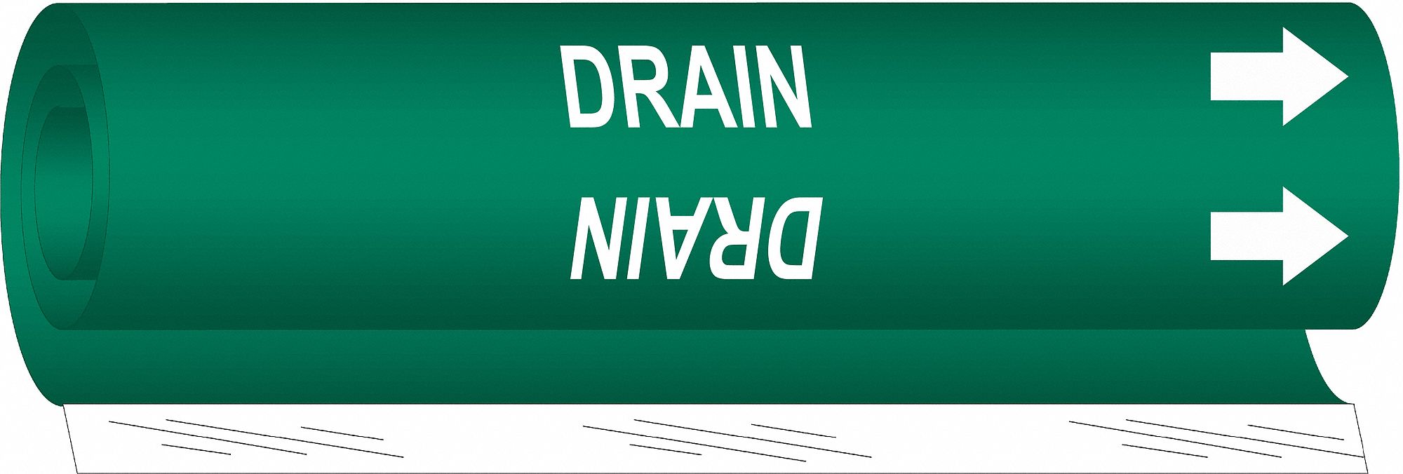 Pipe Marker Drain 5 in H 8 in W