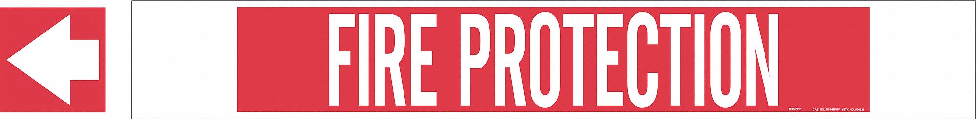 Pipe Marker Fire Protection 4in H 24in W