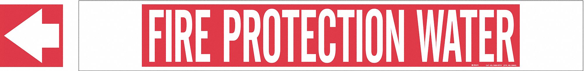 Pipe Marker Fire Protection Water 4in H