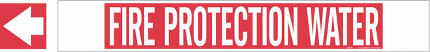 Pipe Marker Fire Protection Water 4in H