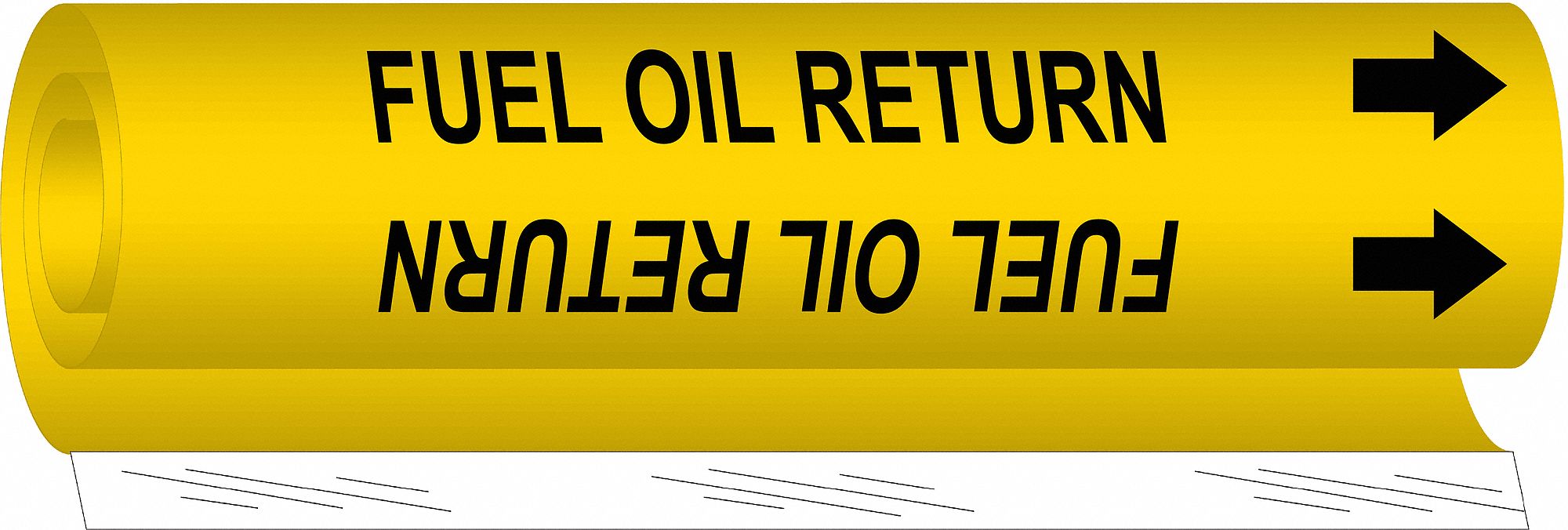 Pipe Marker Fuel Oil Return 9in H 8in W