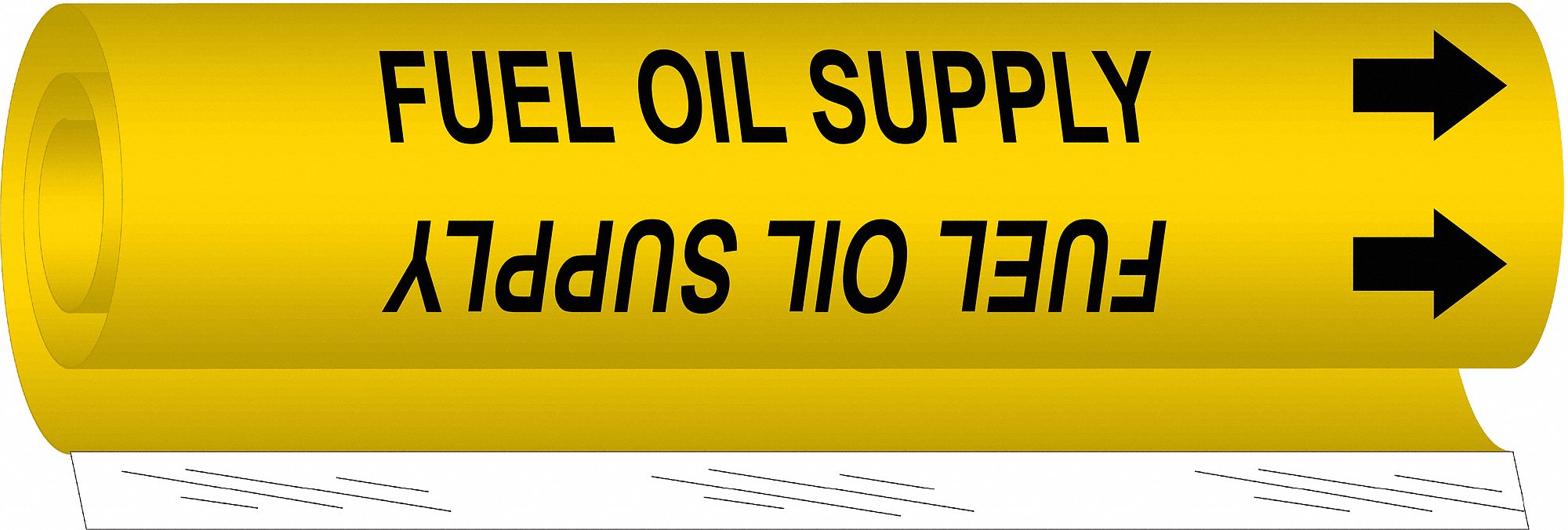 Pipe Marker Fuel Oil Supply 9in H 8in W
