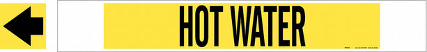 Pipe Marker Hot Water 4 in H 24 in W