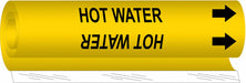 Pipe Marker Hot Water 5 in H 8 in W