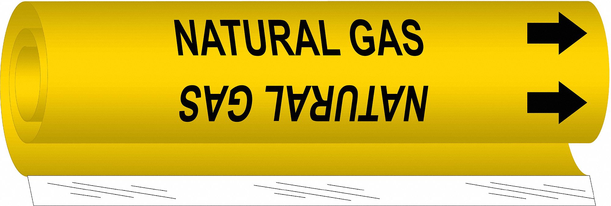 Pipe Marker Natural Gas 9 in H 8 in W