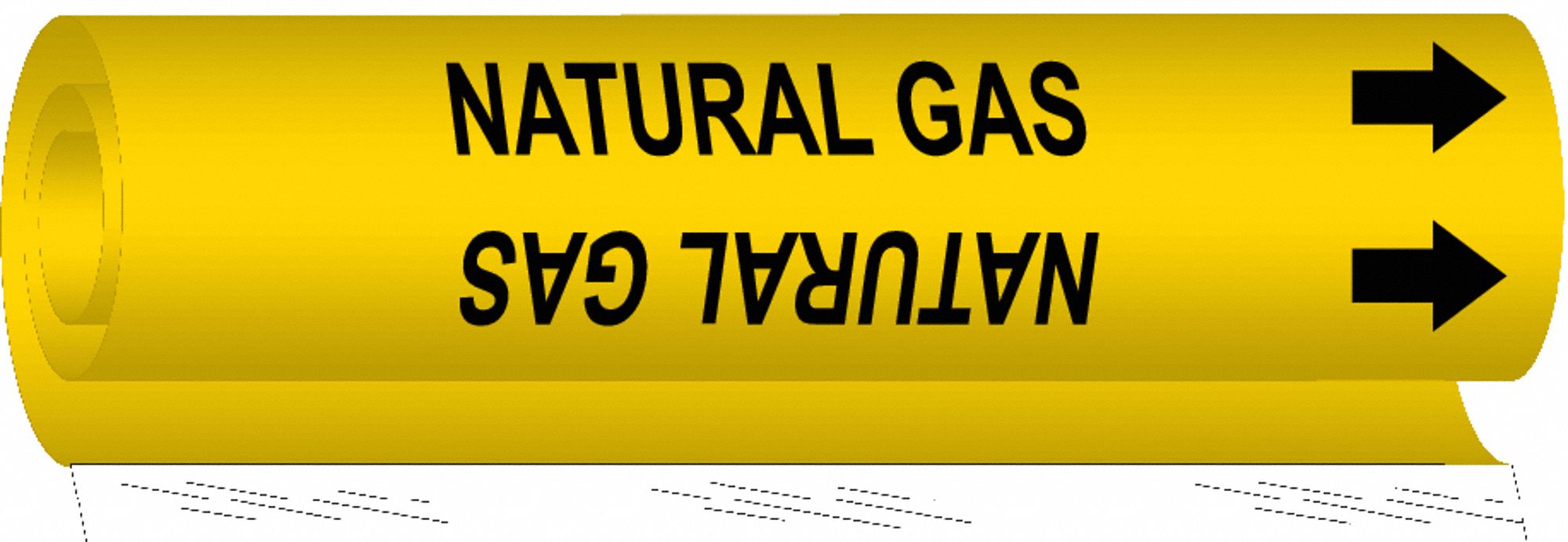 Pipe Marker Natural Gas 26 in H 12 in W