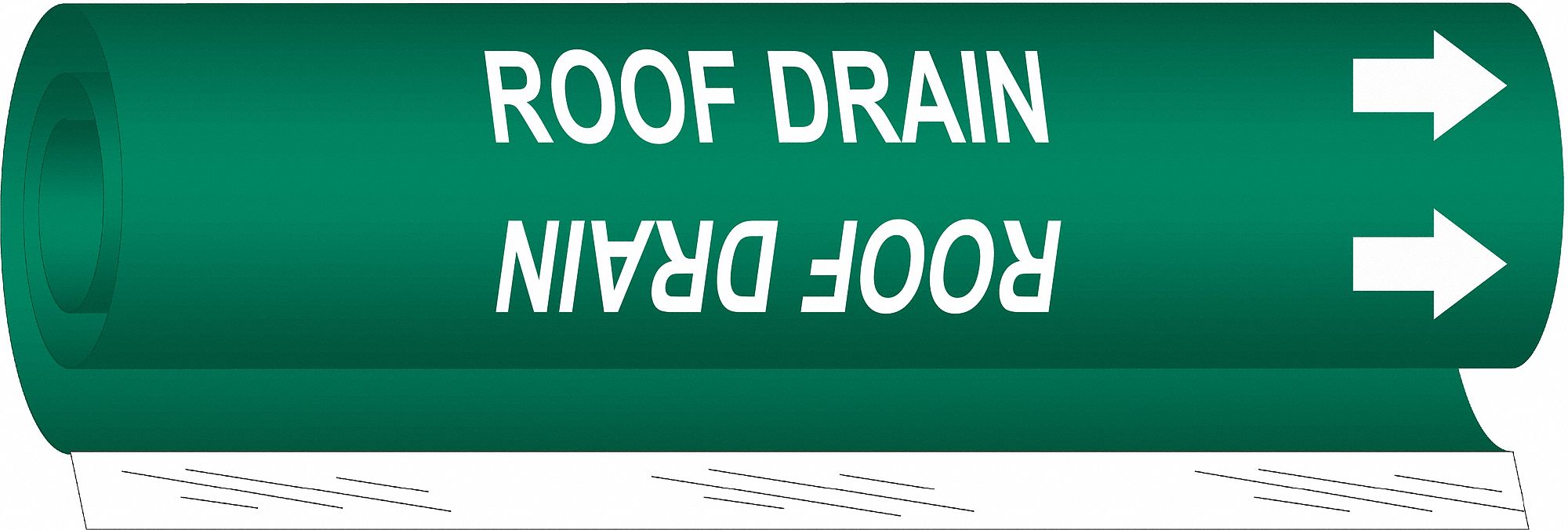 Pipe Marker Roof Drain 5 in H 8 in W
