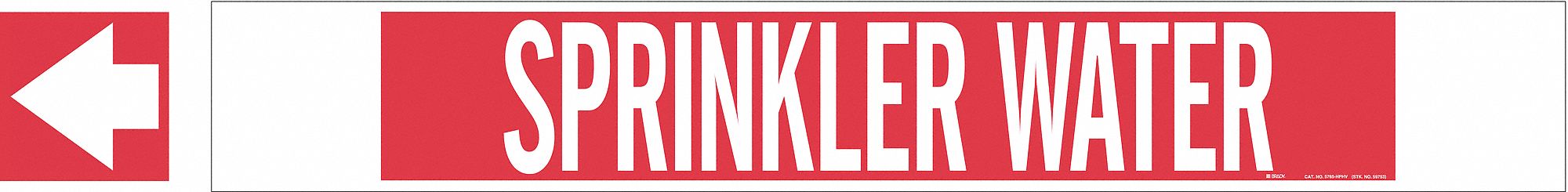 Pipe Marker Sprinkler Water 4in H 24in W