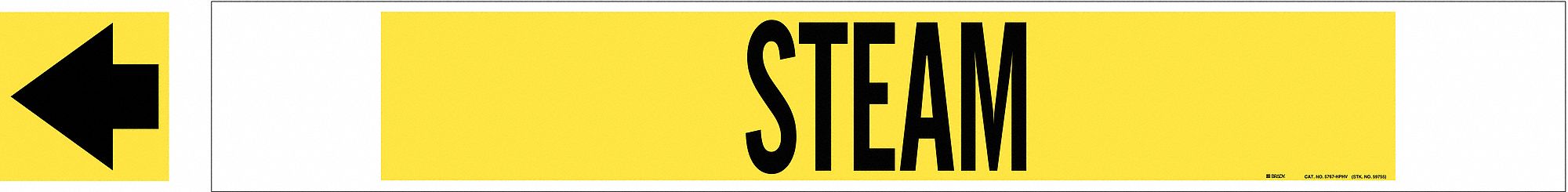 Pipe Marker Steam 4 in H 24 in W