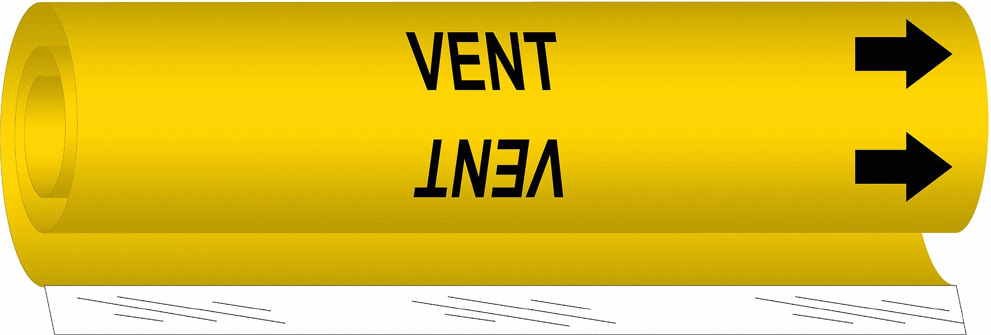 Pipe Marker Vent 5 in H 8 in W