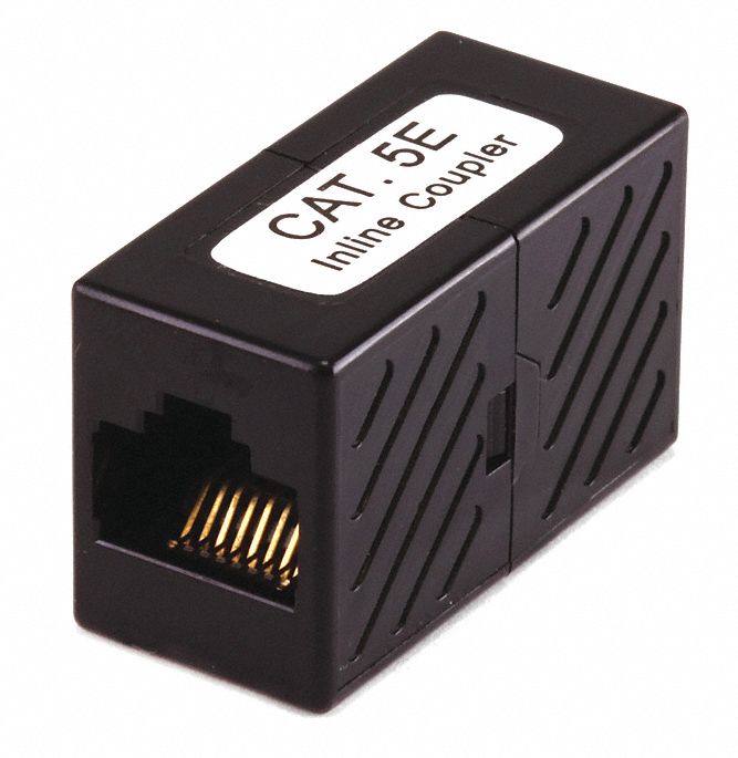 CAT5E RJ45 Inline Coupler Black