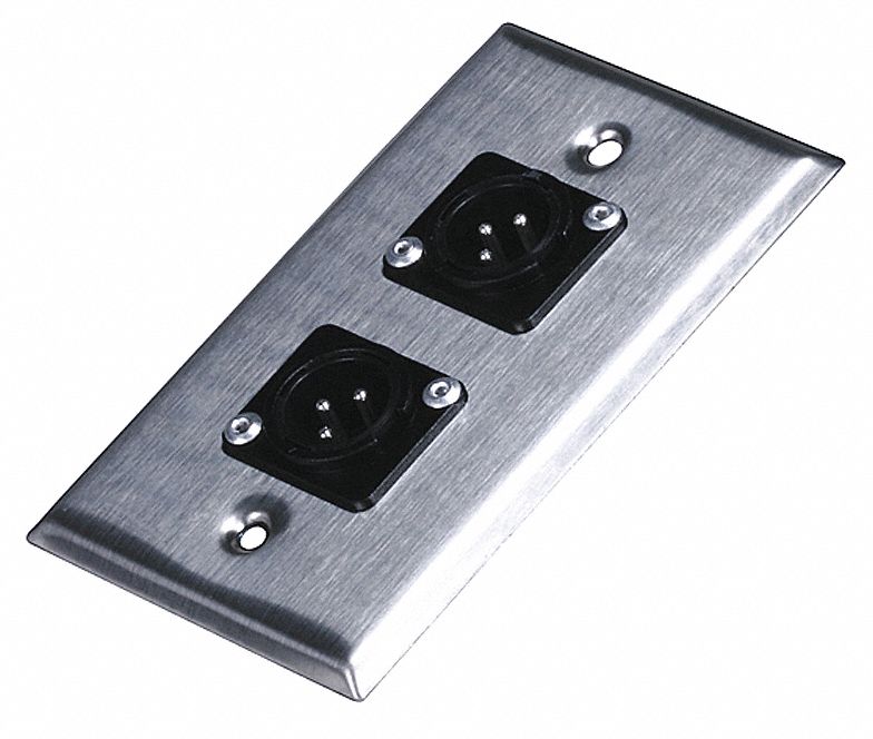A/V Wallplate XLR(M) 3Pin 2Port