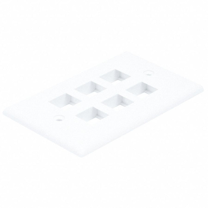 WallPlate Blank 6 Hole White