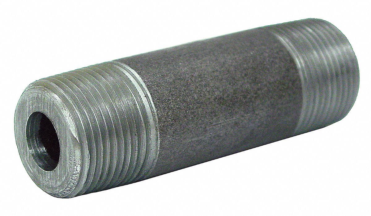 Black Pipe Nipple Threaded 1/2x10 In