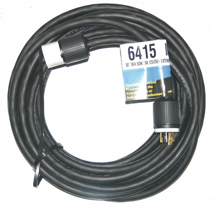 ExtensionCord 50ft Black 10AWG Round