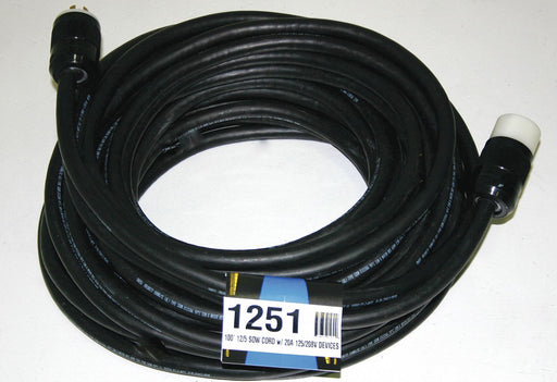 ExtensionCord 100ft Black 12AWG Round