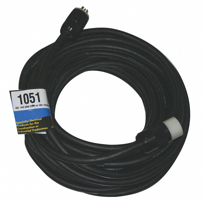 ExtensionCord 100ft Black 10AWG Round