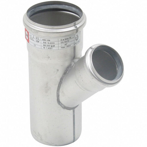 45 Wye 316 SS 3 x 2 x 3 in Pipe Size