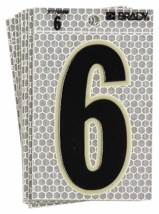 K8929 Ultra Reflective Numbers 6 PK10