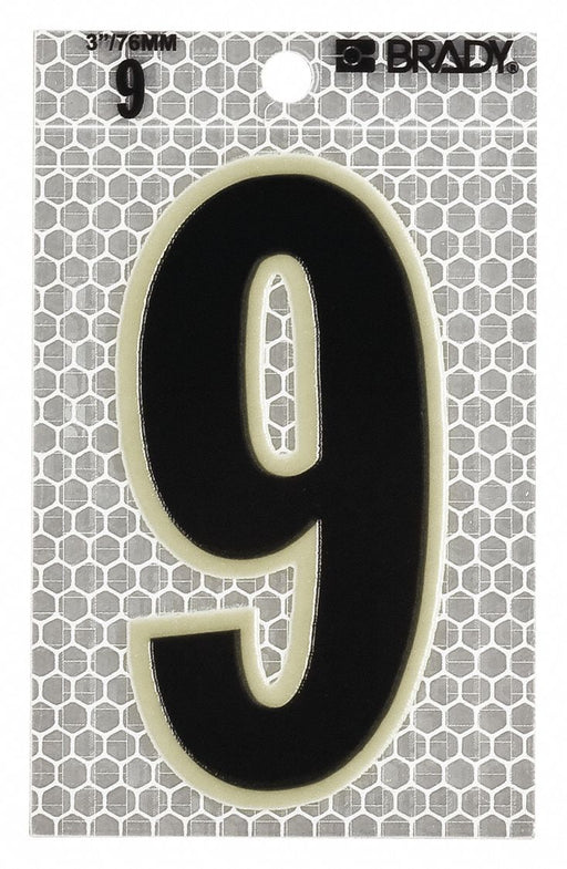 K8929 Ultra Reflective Numbers 9 PK10
