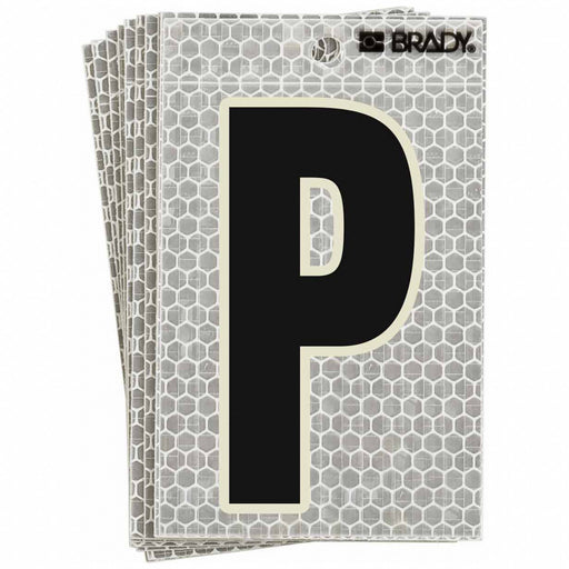 M4990 Refl. Letter Label P Glow in Dark PK10