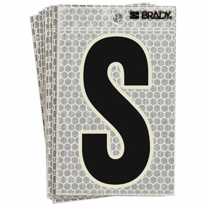 M4990 Refl. Letter Label S Glow in Dark PK10
