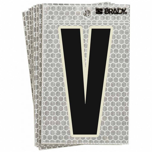 M4990 Refl. Letter Label V Glow in Dark PK10