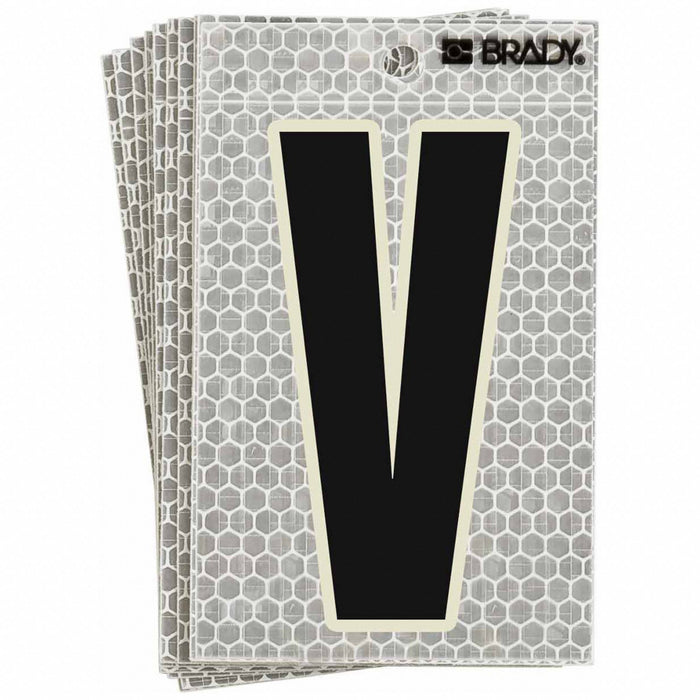 M4990 Refl. Letter Label V Glow in Dark PK10
