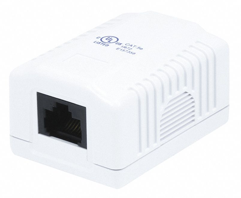 Surface Mount Box Cat5e 1P White