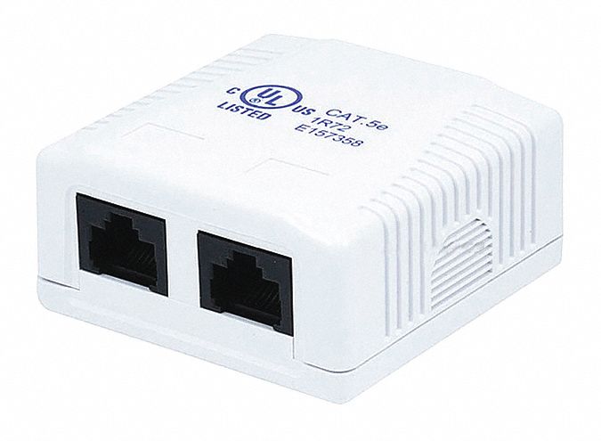 Surface Mount Box Cat5e 2P White
