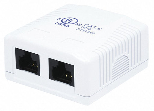 Surface Mount Box Cat6 2P White