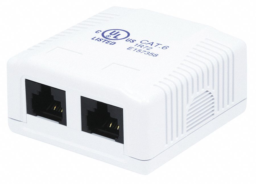 Surface Mount Box Cat6 2P White
