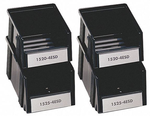 Assorted Size ESD Stacking Bins Blk PK4