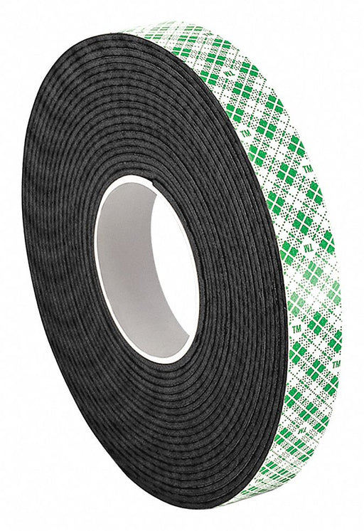 Foam Tape Black 5 yd L 1/2 in W