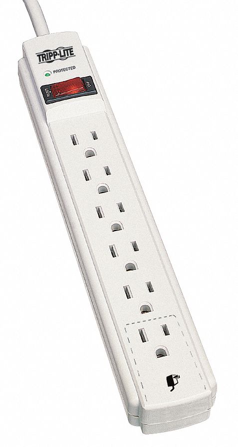 Surge Protector 6 Outlet Light Gray