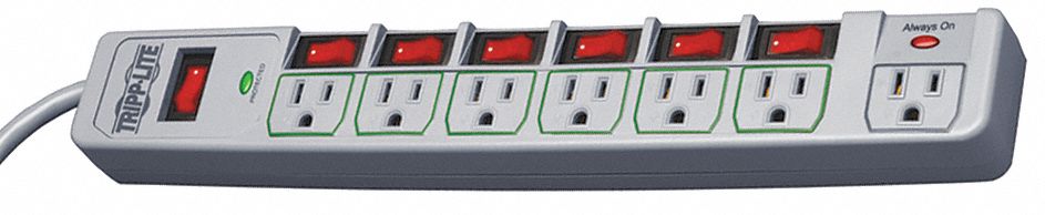Outlet Strip Gray 15 in 7 Outlets