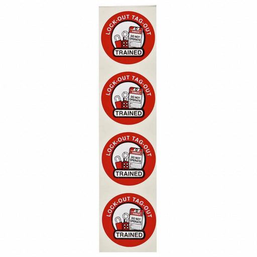 Hard Hat Label Black Red/White PK4