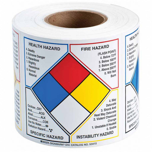 NFPA Label 6 in H 6 in W Vinyl PK500