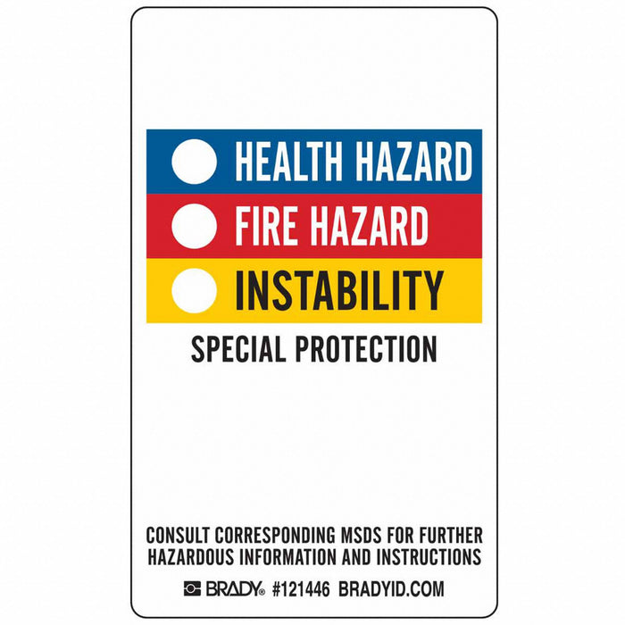 GHS Label 5 in H 3 in W Vinyl PK50