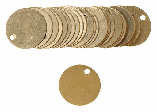 Blank Round Tag Brass 1 1/2in dia PK25